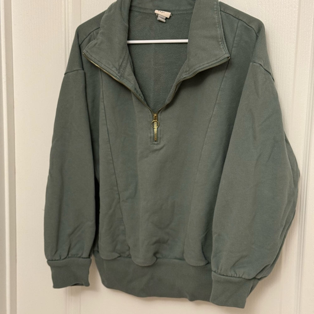 Green Half-Zip Sweater